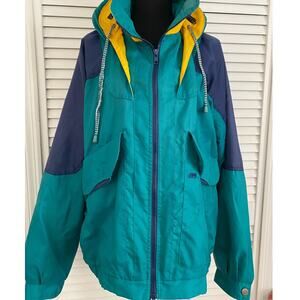 Vtg Members Only Marine Works Practical Navigator Sailing Jacket Sz L Colorblock